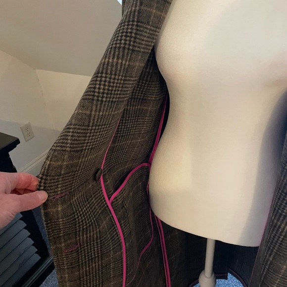 Avec Les Filles Double Face Plaid Wool Blend Coat - Picture 6 of 13